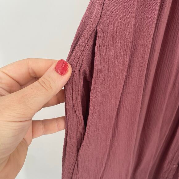 Frye Women's Dusty Rose Pink Button Front Midi Dress Size Medium - Picture 7 of 11